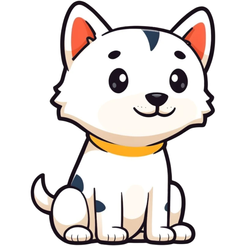 a dog with a half-human body, cartoon sticker style emoji