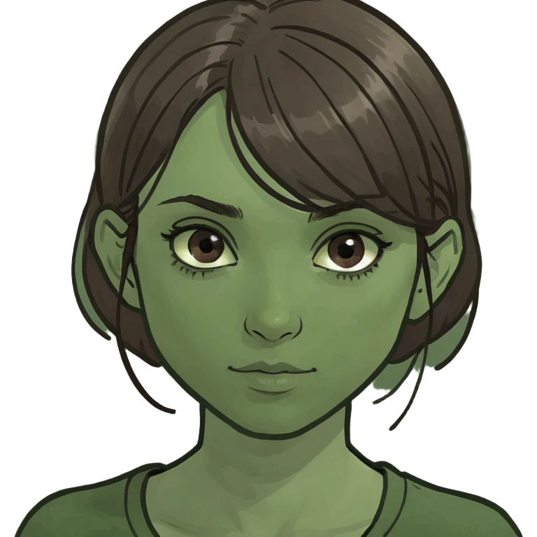 brown-eyed dark-haired girl with brown hair emoji