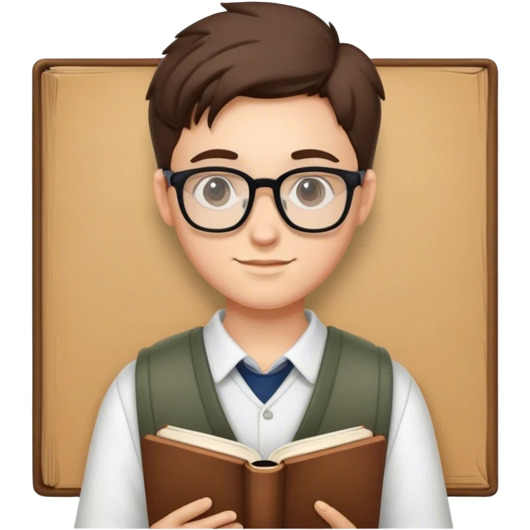 A student with glasses and a book emoji