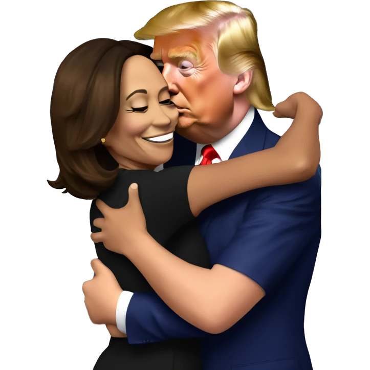 Kamala harris hugging trump emoji