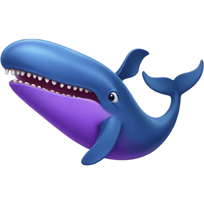 Blue whale purple, open mouth emoji