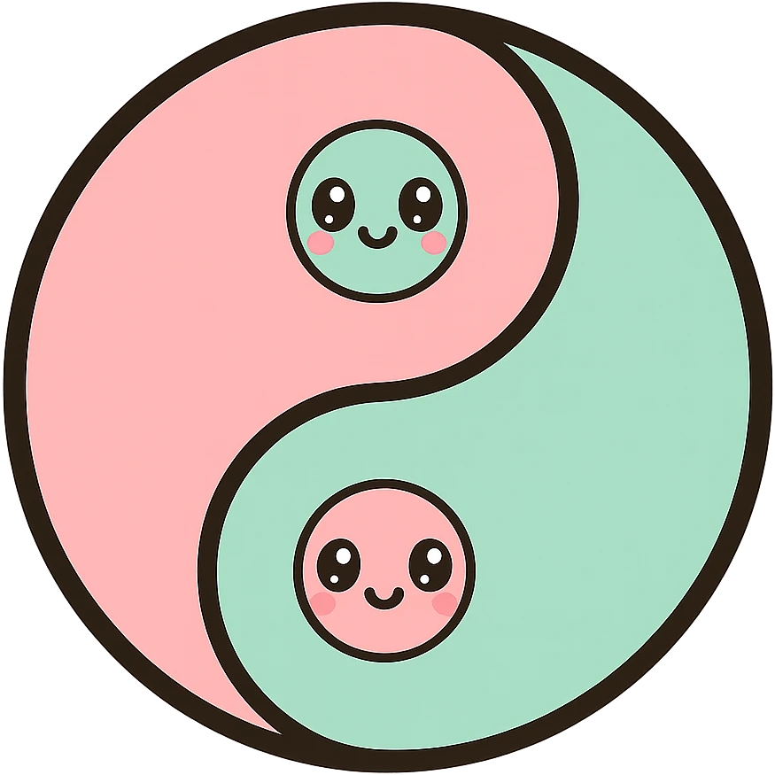little alchemy style icon
subject: tao
border: medium-black
shape: round, circular
background: white
style: full color fill with medium black outlining emoji