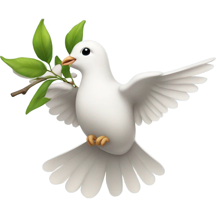 The dove of peace, which holds a green twig in its beak emoji
