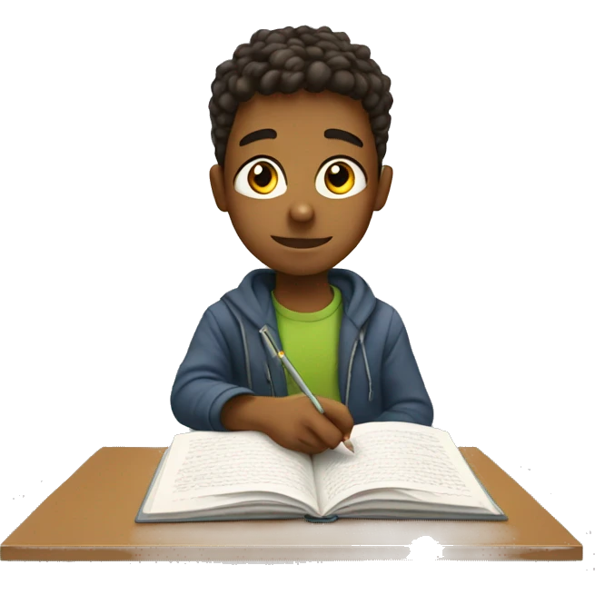 a teenager studying emoji