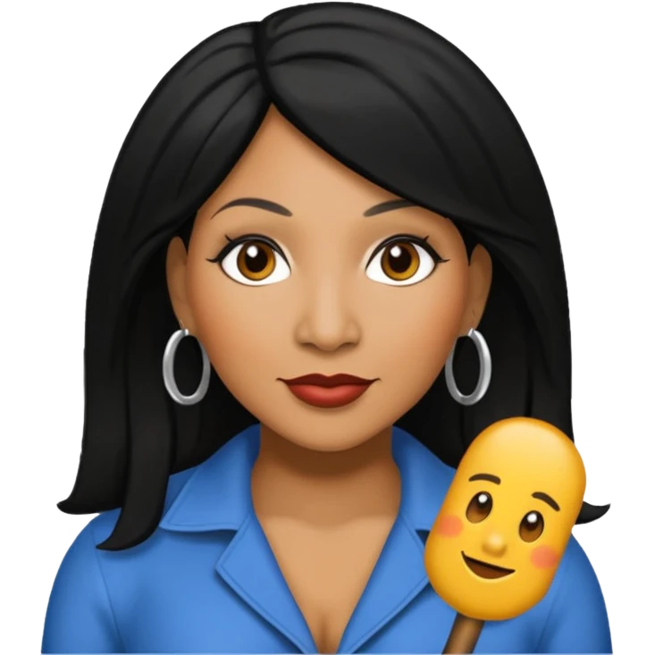 Trina Braxton with black hair emoji