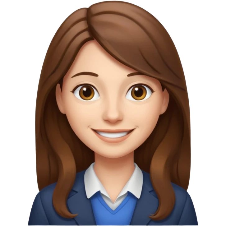 smiling female teacher with long hair emoji