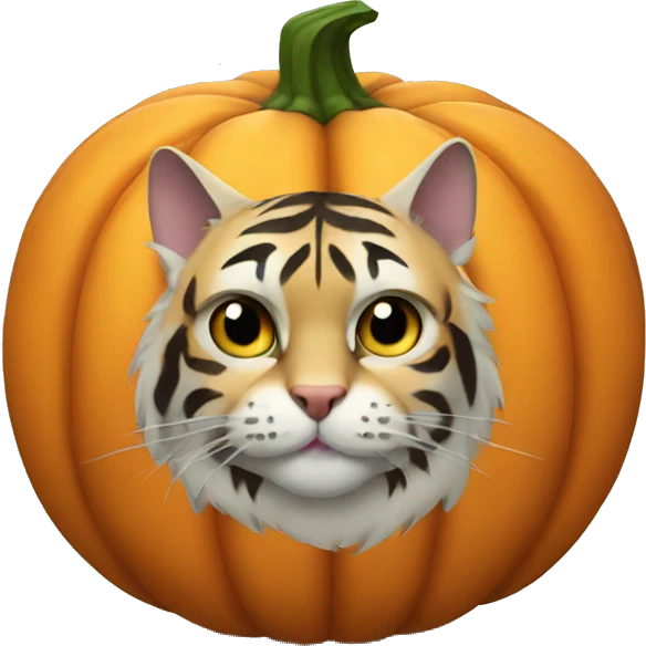 cat tiger pumpkin emoji
