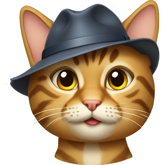 Tabby cat as a detective emoji