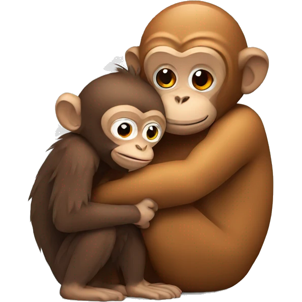 monkey hugging a turkey emoji