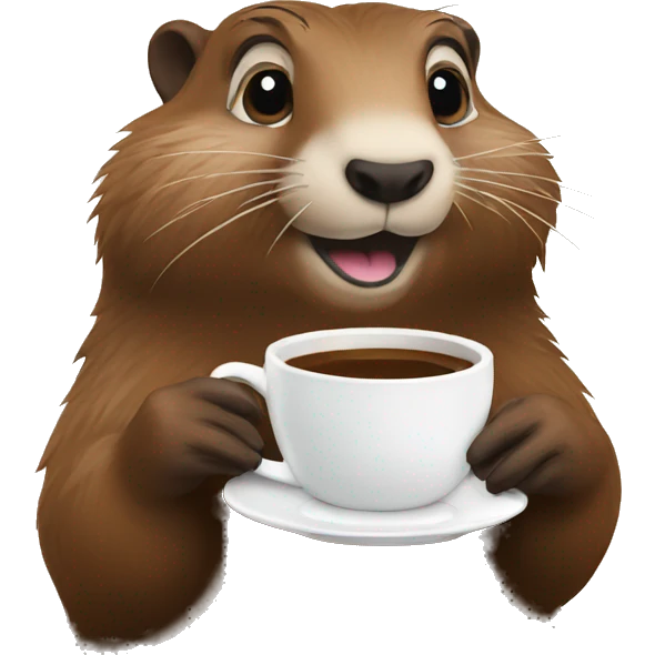 groundhog drinking coffee emoji