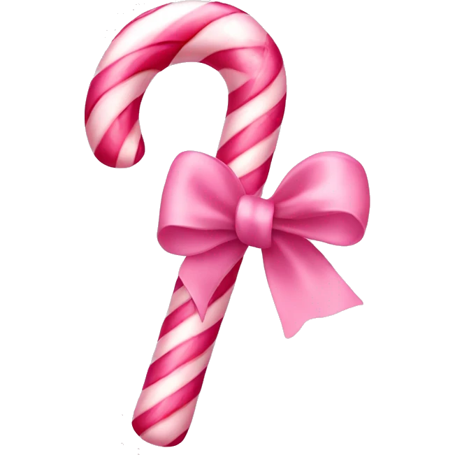 Light pink candy canes, with pink ribbon on it emoji