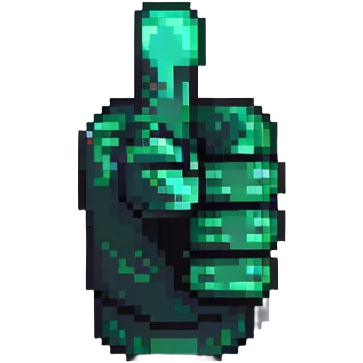thumbs up, Minecraft blocky hand emoji
