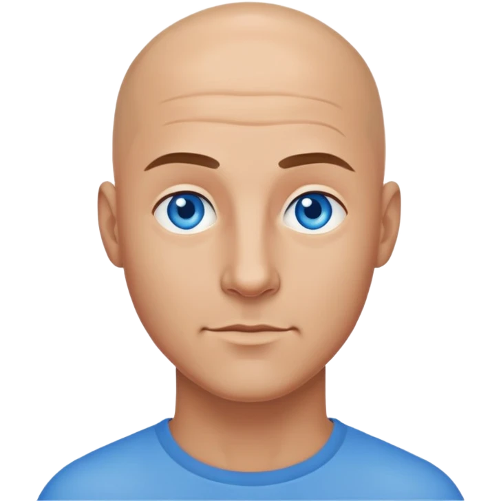 Attractive bald man with and blue eyes  emoji