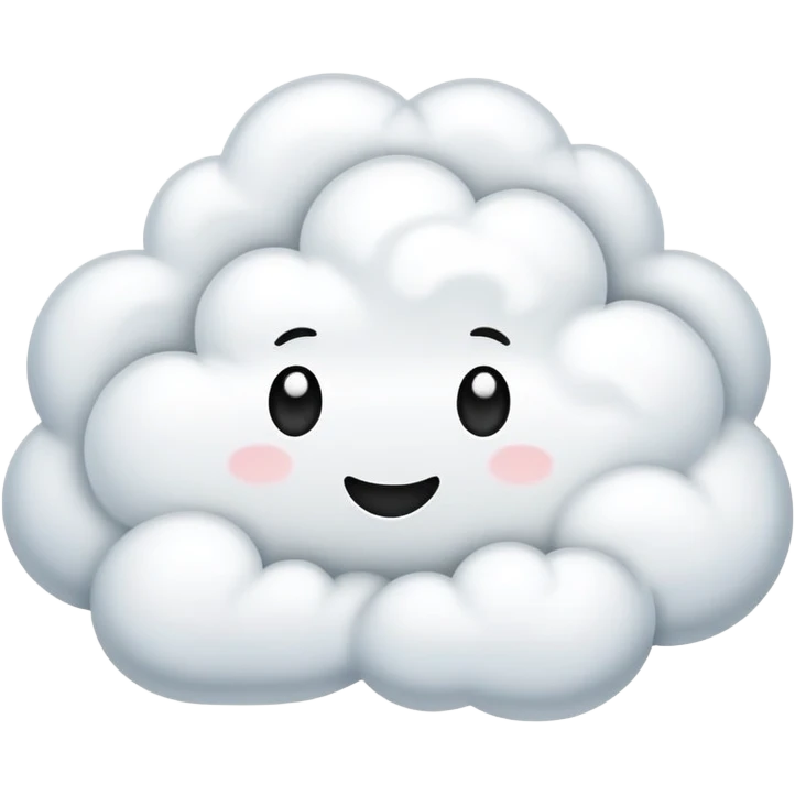 white cloud shape, black outerlines white insides emoji