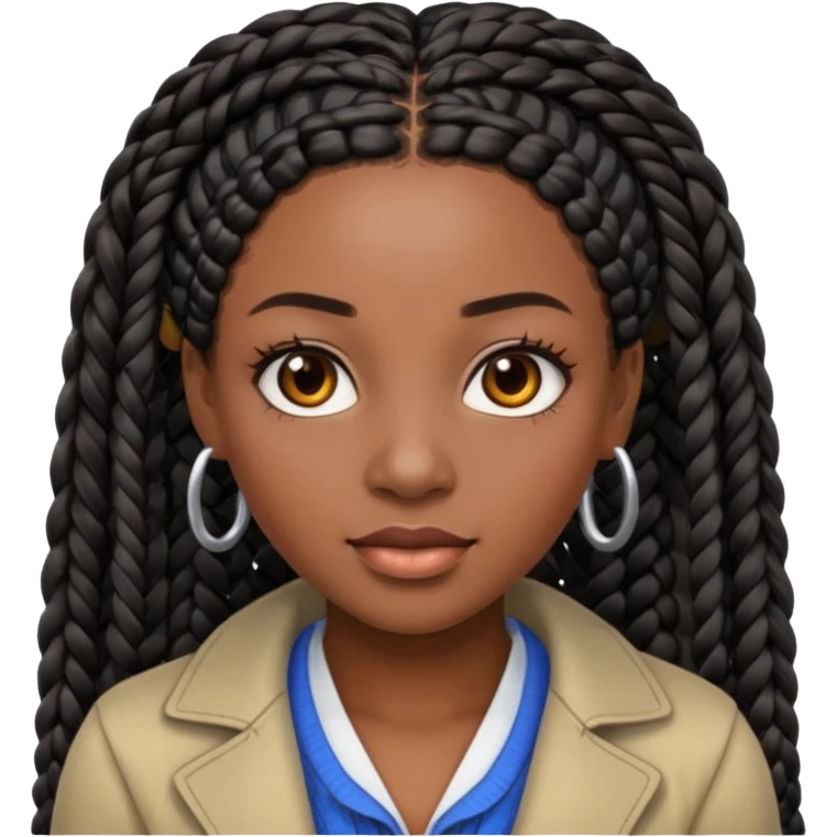 Quero uma mulher negra de tranças box braids emoji