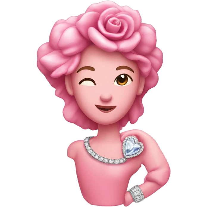 corazón rosa con anillo  emoji
