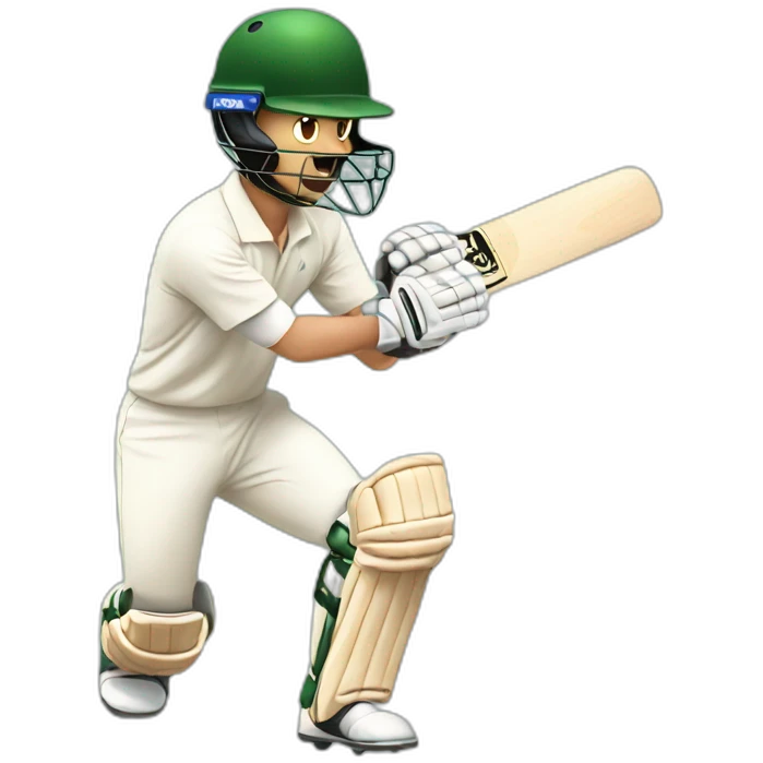 A man playing cricket emoji