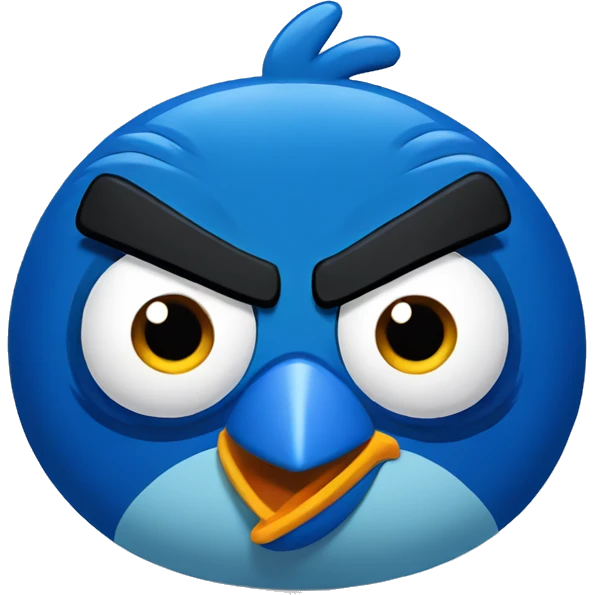 Blue angry birds emoji