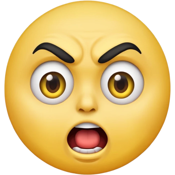 offended with mad eyebrows and open mouth normal yellow circle  emoji
