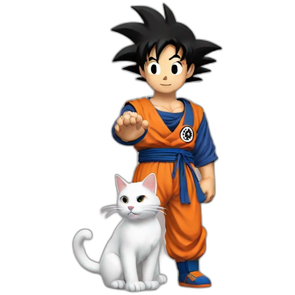 goku with holding a cat emoji