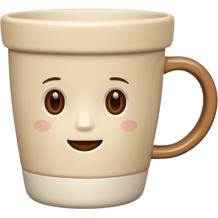 light beige coffee cup with minimalist classic design emoji