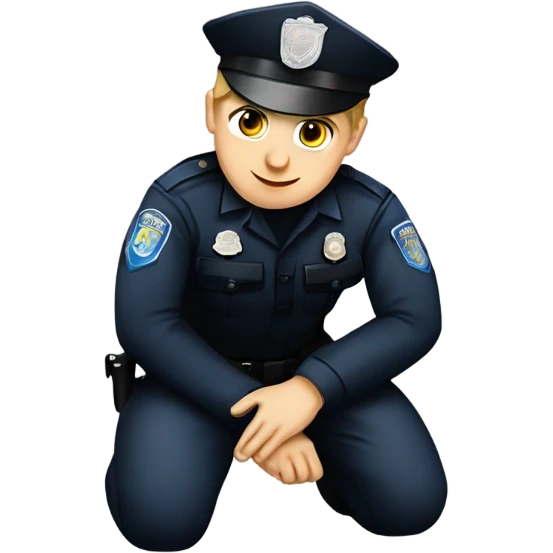 Caucasian Police officer takes a knee emoji