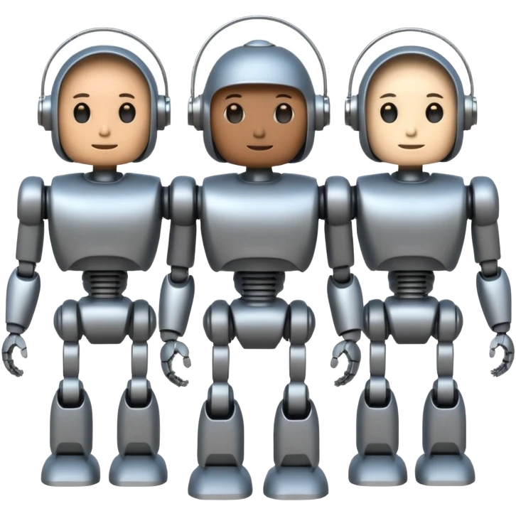 회색철로봇같은 사람 3명인데 몸이 종(BELL) 모양인 emoji