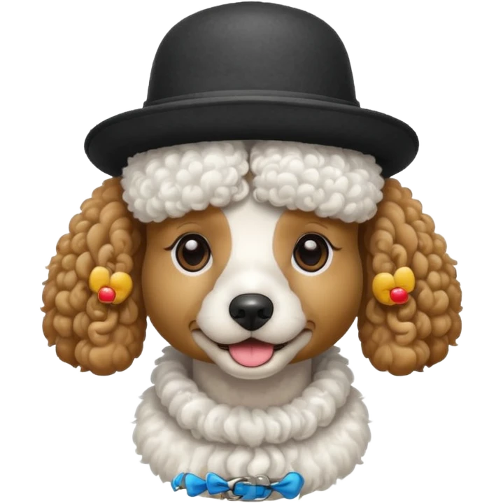 Poodle wearing a hat emoji