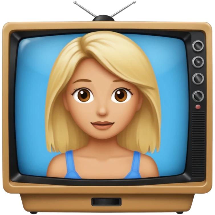 blonde naked woman with a hairy vagina on tv emoji