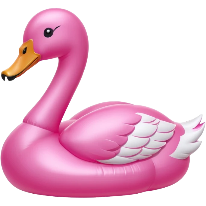 plastic pink swan inflatable  emoji