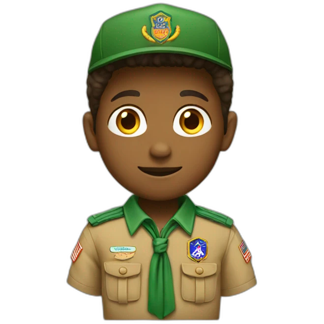 boy scout with green polo emoji