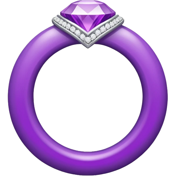 anel de casamento branco e roxo emoji