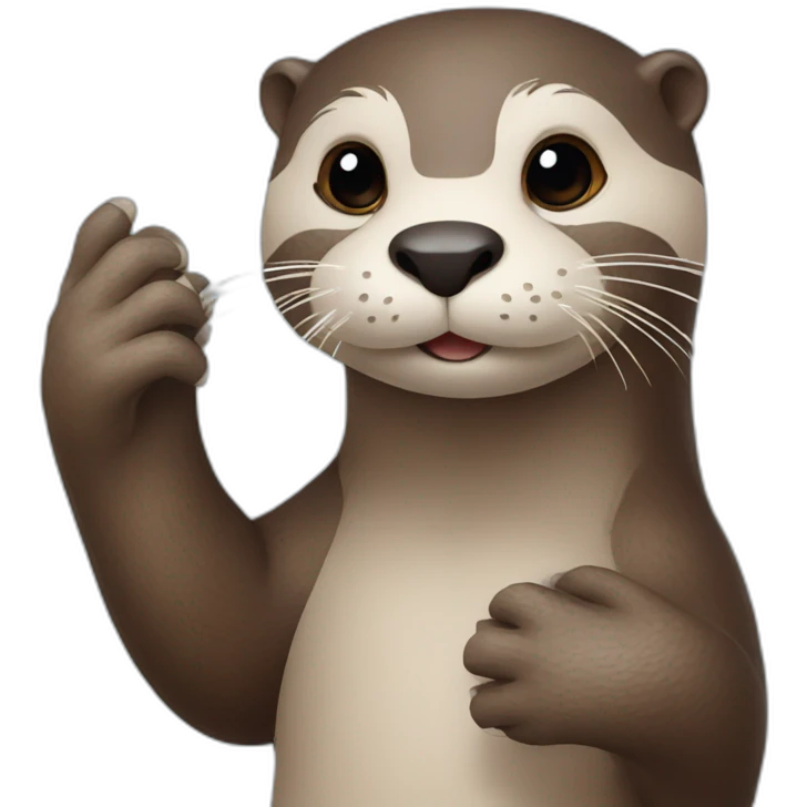 Otter with a bandage on his hand emoji