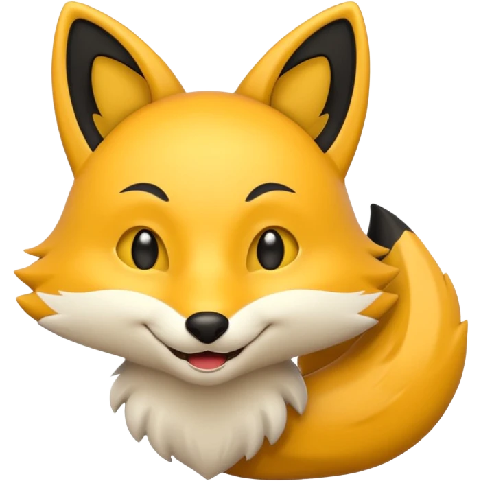 emoji hewan rubah berwarna kuning hitam emoji