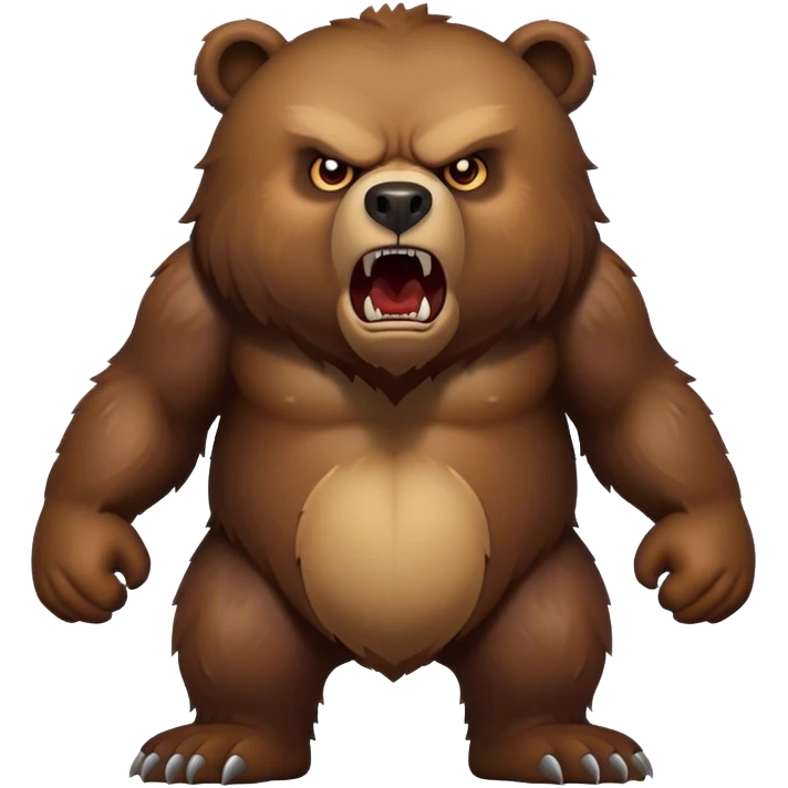 Angry bear full body emoji