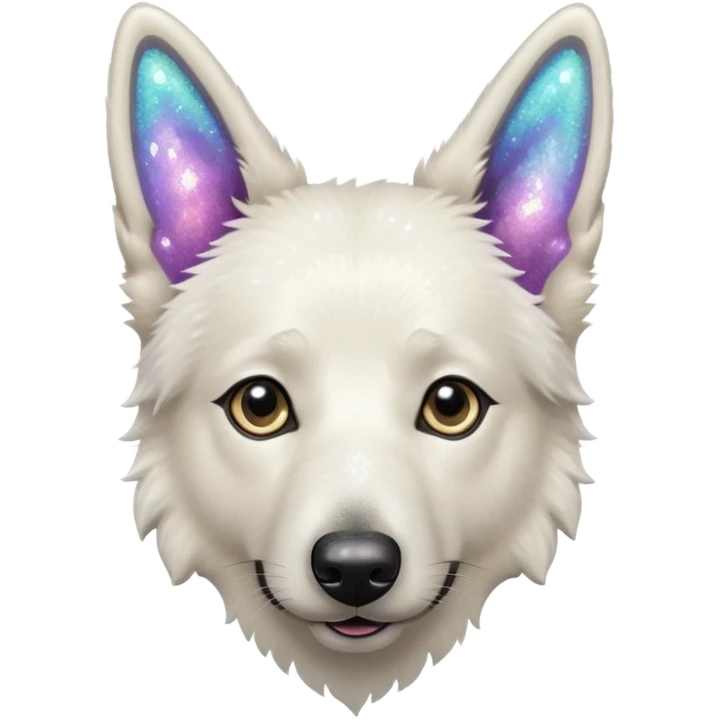 White belgian Shepard feels Like a Glitter fairy emoji