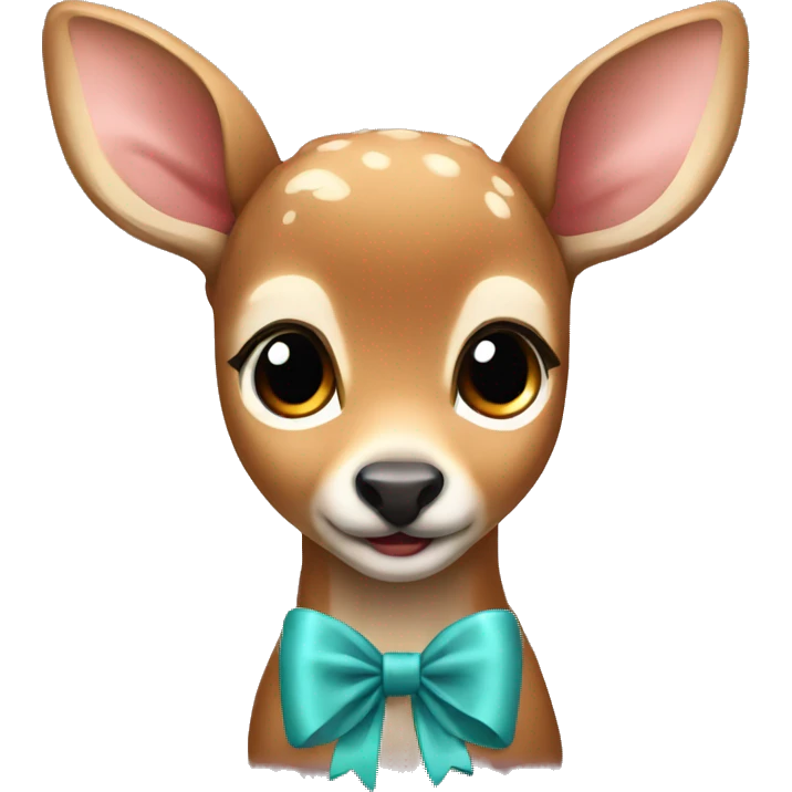 Fawn with a bow emoji