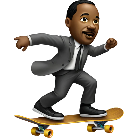 Mlk jr. Riding a skateboard  emoji