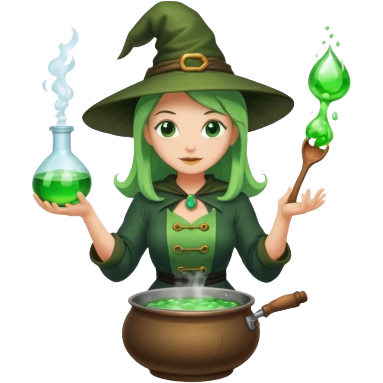 green witch cooking potion emoji