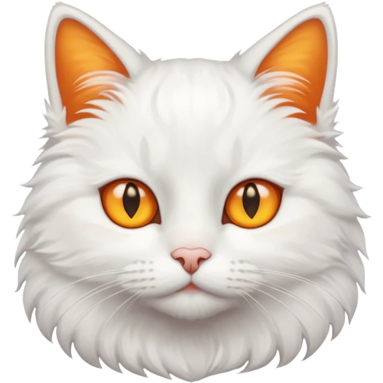 white cat with slightly orange and yellow eyes emoji