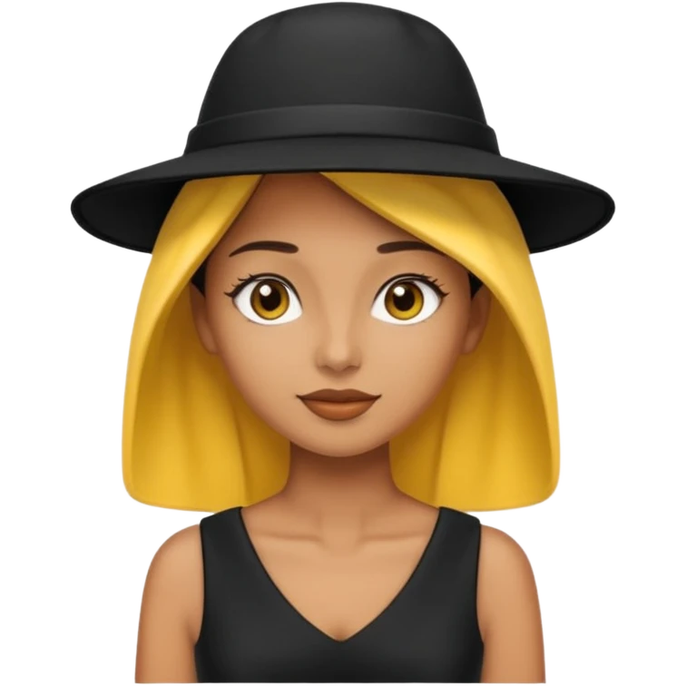 black dress yellow hat emoji