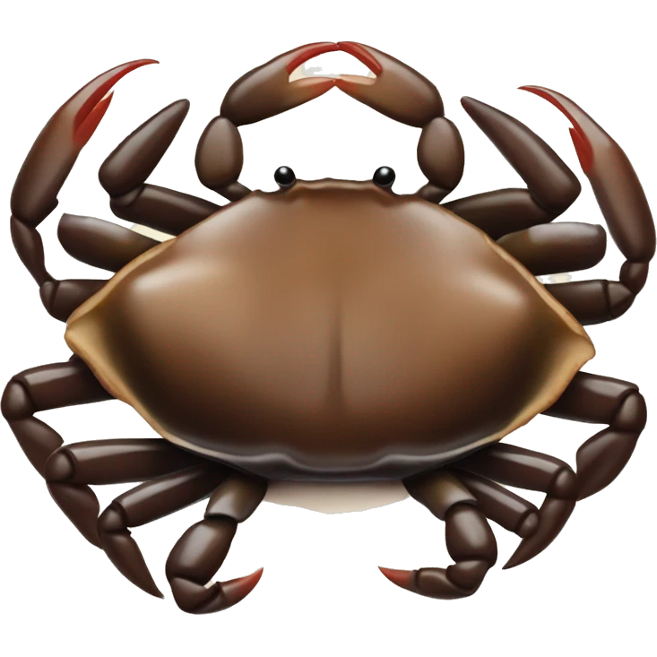 Soy Sauce Marinated Crab: A small crab with dark brown or black sauce. emoji