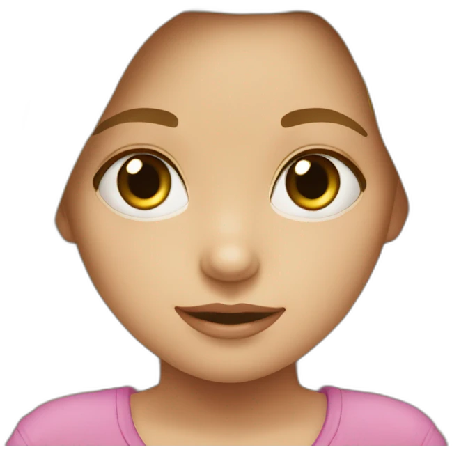 niña rubia, cara fina y ojos marrones emoji