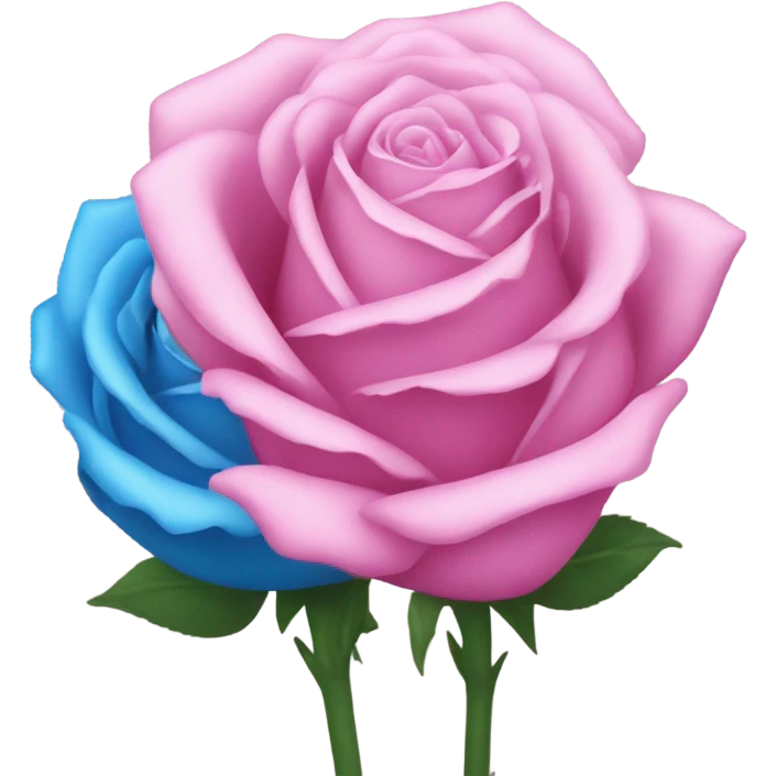 pink and blue roses emoji