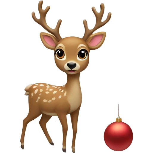 Deer in a Christmas setting emoji