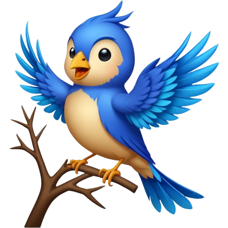 blue bird singing emoji
