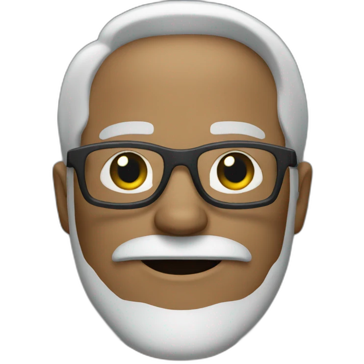 men with grey hair and grey beard and dark glasses emoji