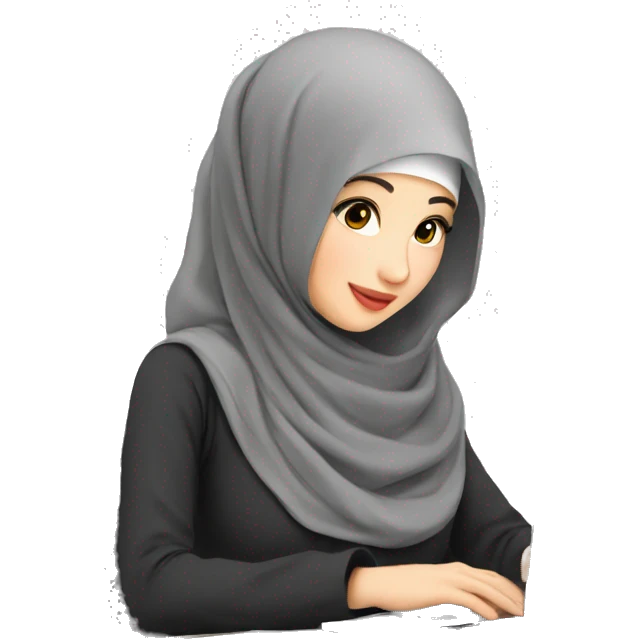 asia-hijab-girl-beautiful-typing-on-computer-portrait  emoji