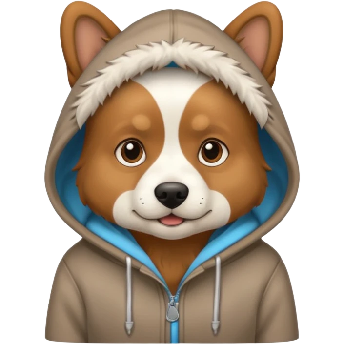 Dog wearing a hoodie emoji
