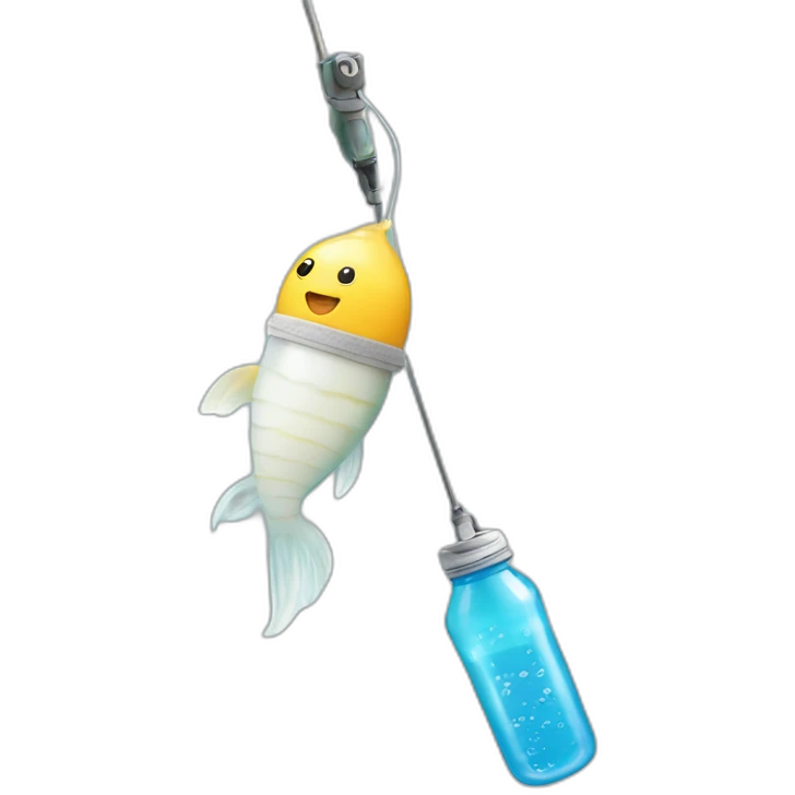 Baby bottle on a fishing pole emoji